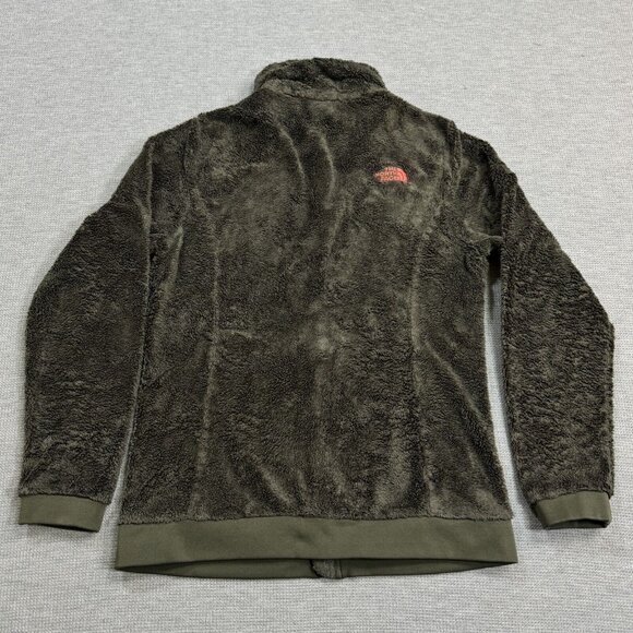 The North Face Womens Olive Green Full Zip Jacket Long Sleeve Fleece Mock Size M - Picture 4 of 16